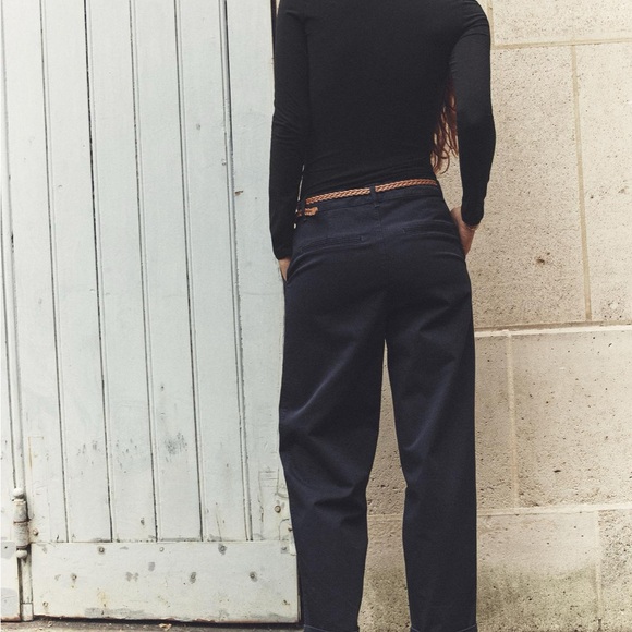 2024 Zara Braided Belted Chino Pant - Picture 3 of 7